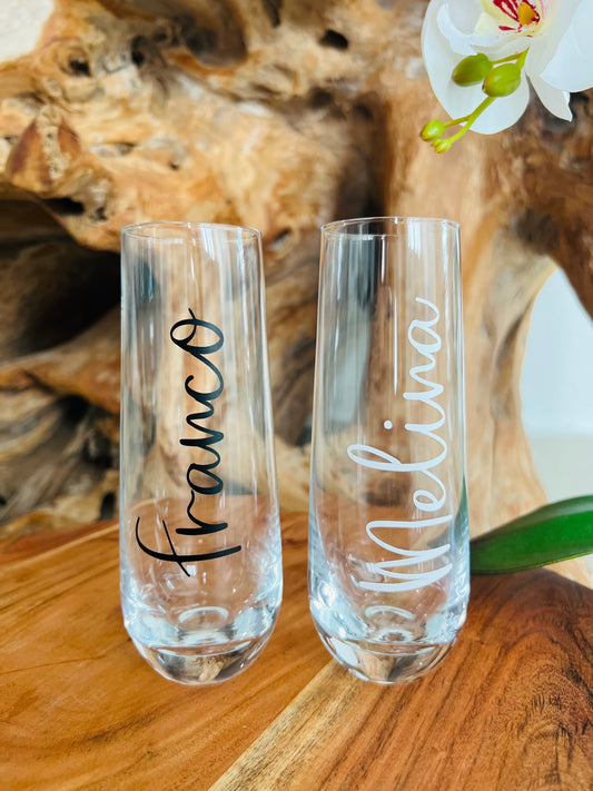 Personalized Glass Champagne Flute